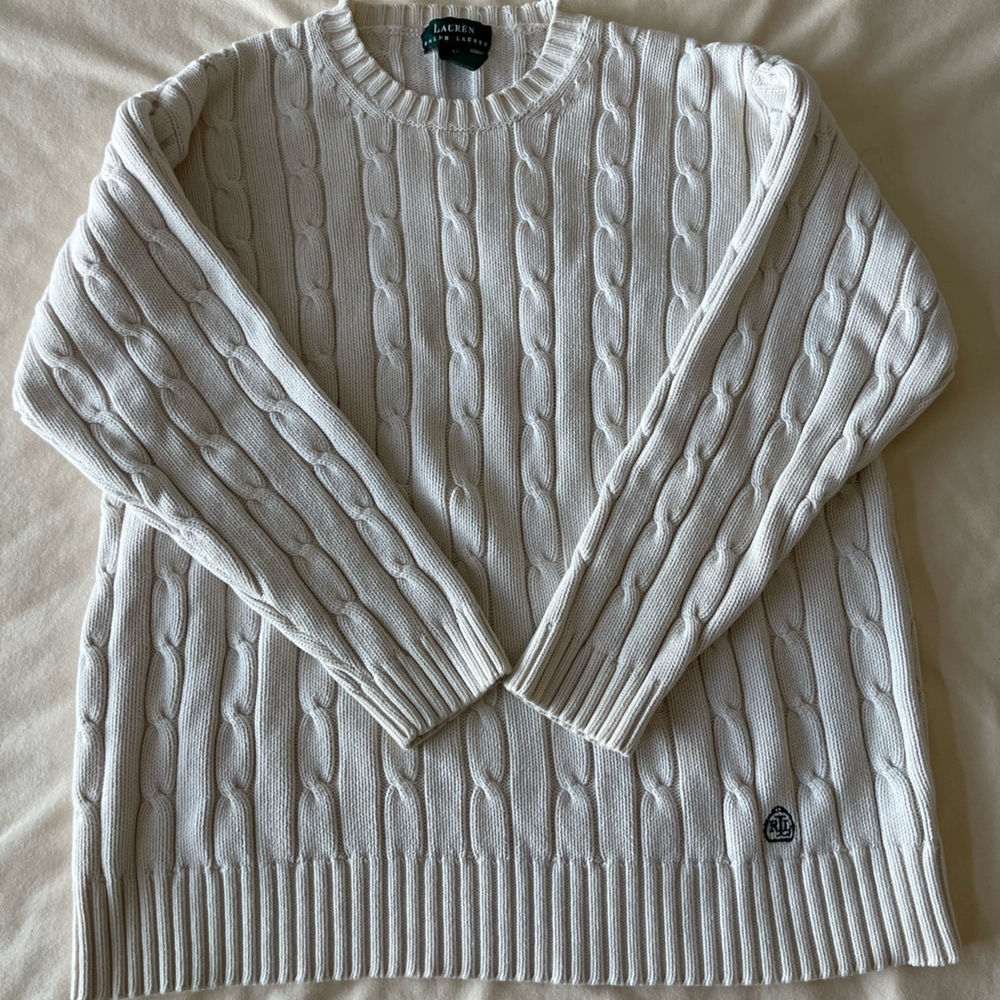 Ralph Lauren Women’s Cream Cable Knit Sweater